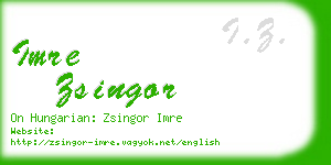 imre zsingor business card